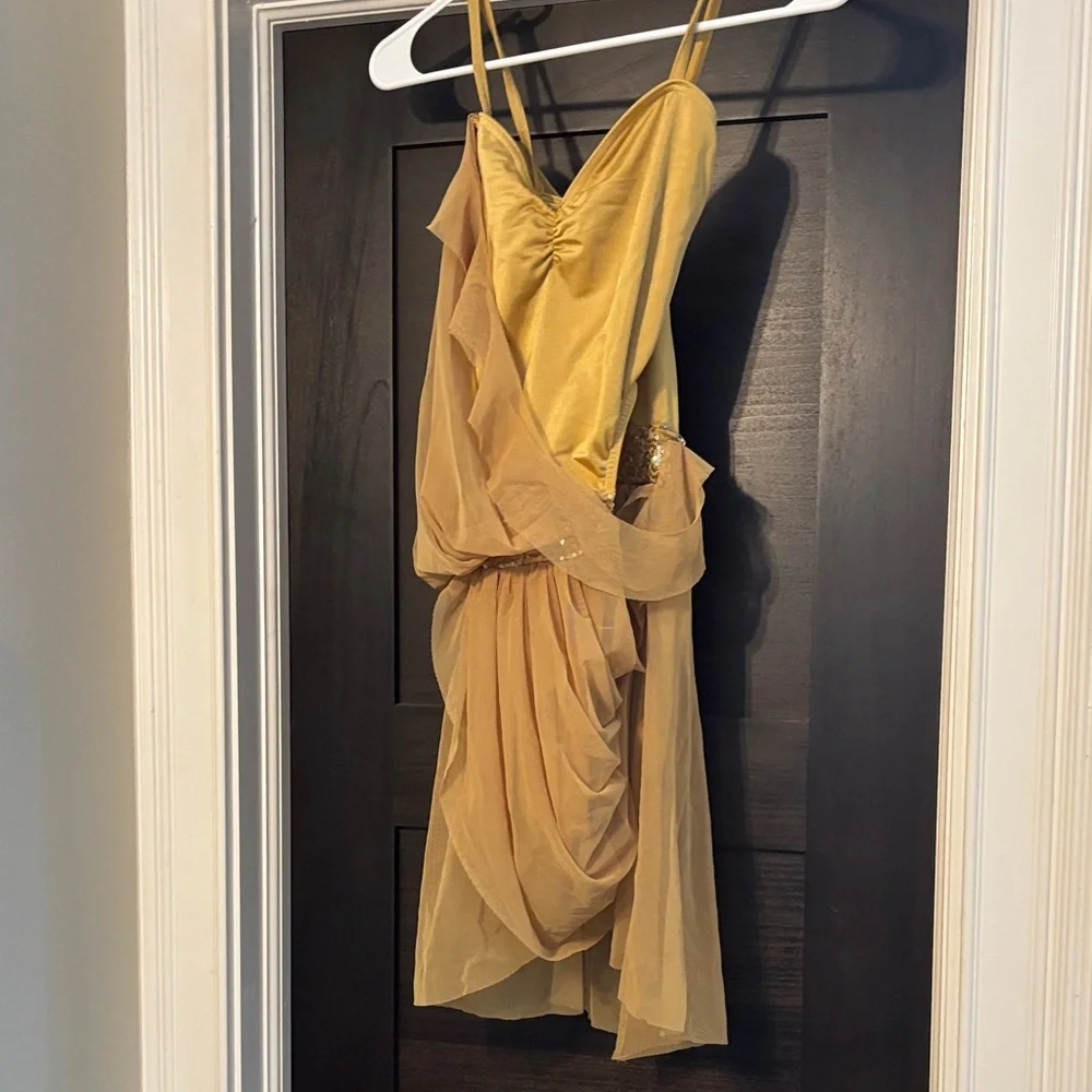 Charming Gold Kids Dance Costume